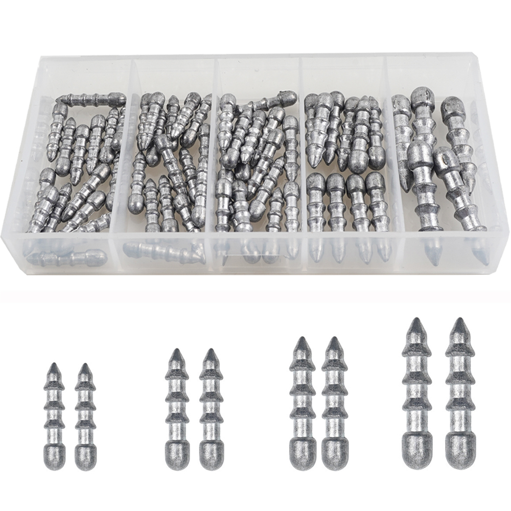 Trout Fishing Lure - 60 Stuks Nagelgewichten Wormvissen Zinkers Invoegen