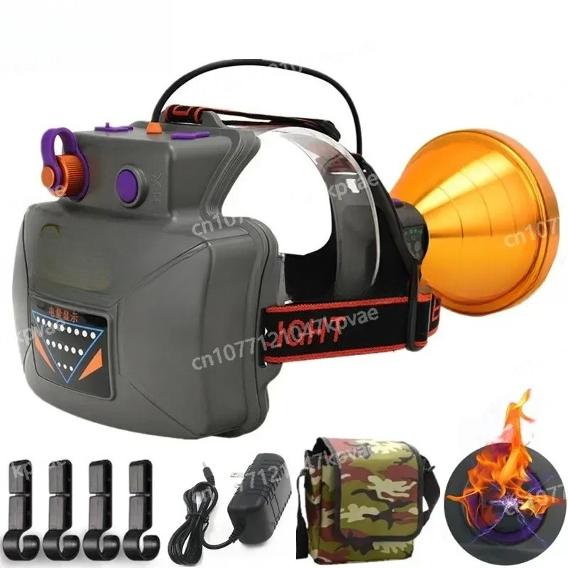 Fishing Gear - P90 Inductiekoplamp 12V, uitgerust met 18650