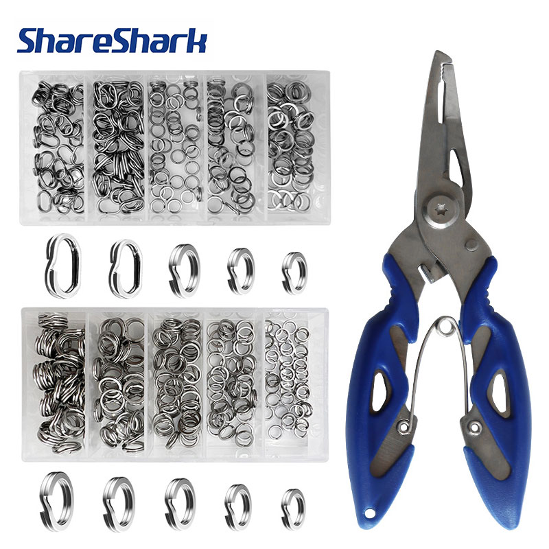 Fishing Pliers - ShareShark 200 stuks roestvrijstalen splitring kunstaasconnectoren