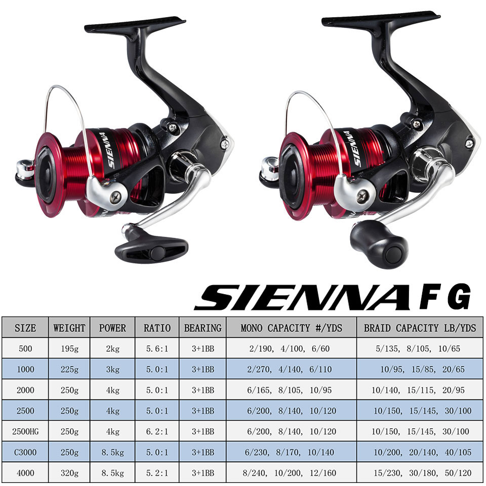 SHIMANO SIENNA draaiende vismo - Fishing Equipment Daiwa recensie en prijs