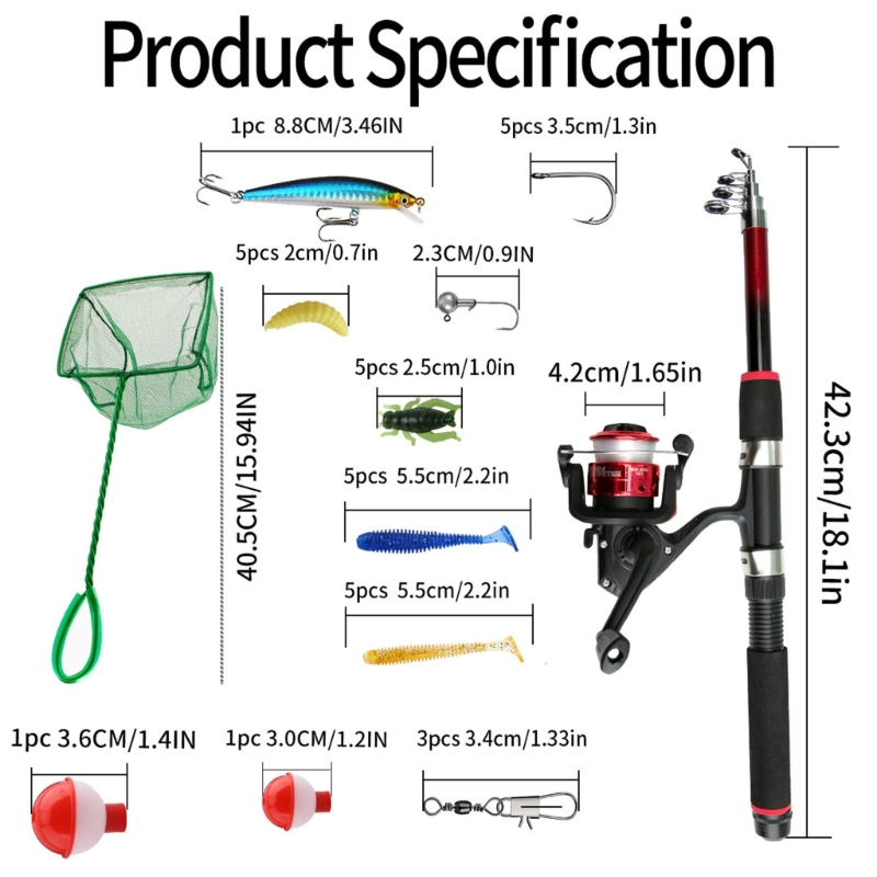 Beginnersvisset Visgerei inclu - Landing Net Telescopic recensie en prijs