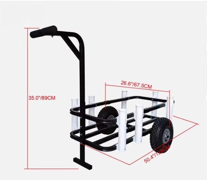 Inklapbare strandwagen, viskar - Rod Holder Fishing recensie en prijs
